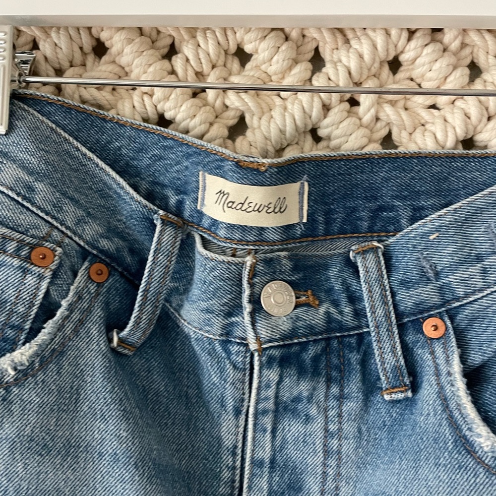 Madewell Blue Jean Shorts Distressed High-Waisted